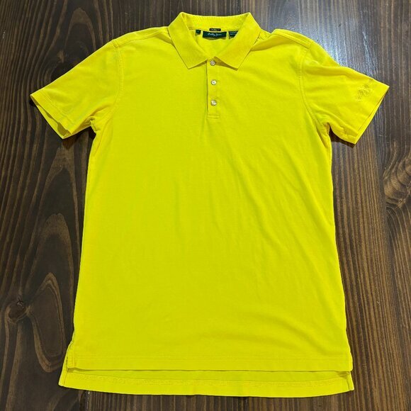 🏌️ Bobby Jones Collection L‎ Yellow Cotton Polo Golf Shirt Classic Fit - Picture 1 of 7